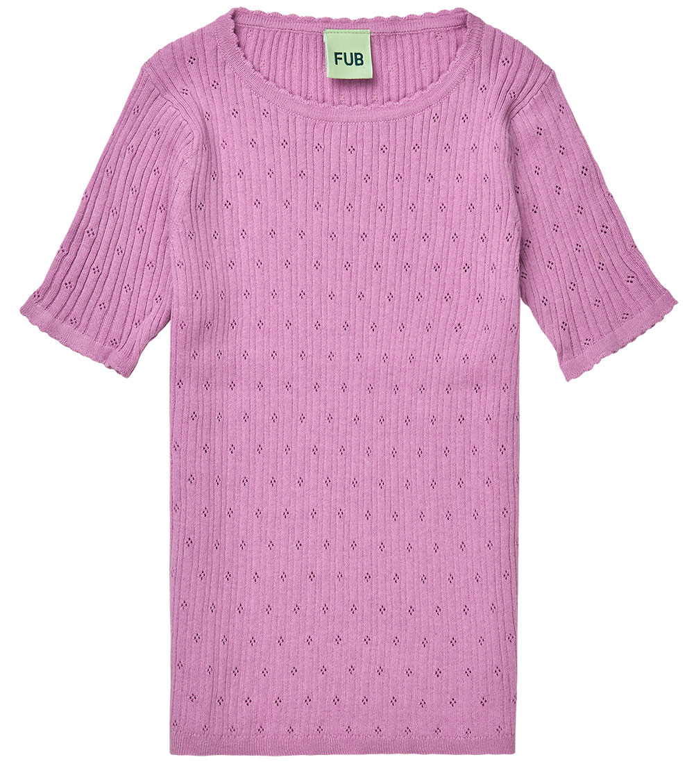 FUB T-shirt - Rib - Pointelle - Orchid