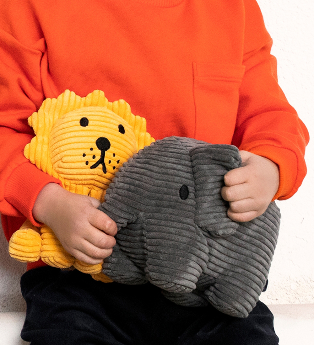 Bon Ton Toys Soft Toy - 17 cm - Lion ECO Corduroy - Yellow