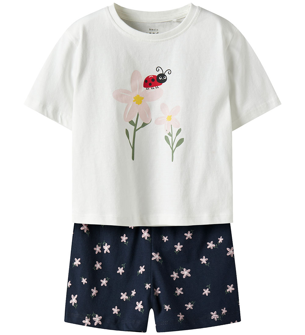 Name It Shorts Set - NmfVilinse - Bright White/Navy Blazer w. Bl