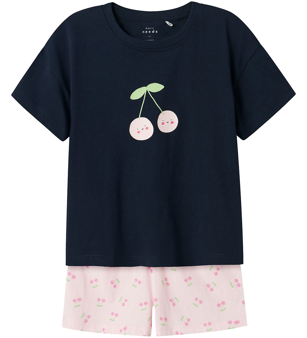 Name It Shorts Set - NmfVilinse - Navy Blazer/Ballerina m. Kirse