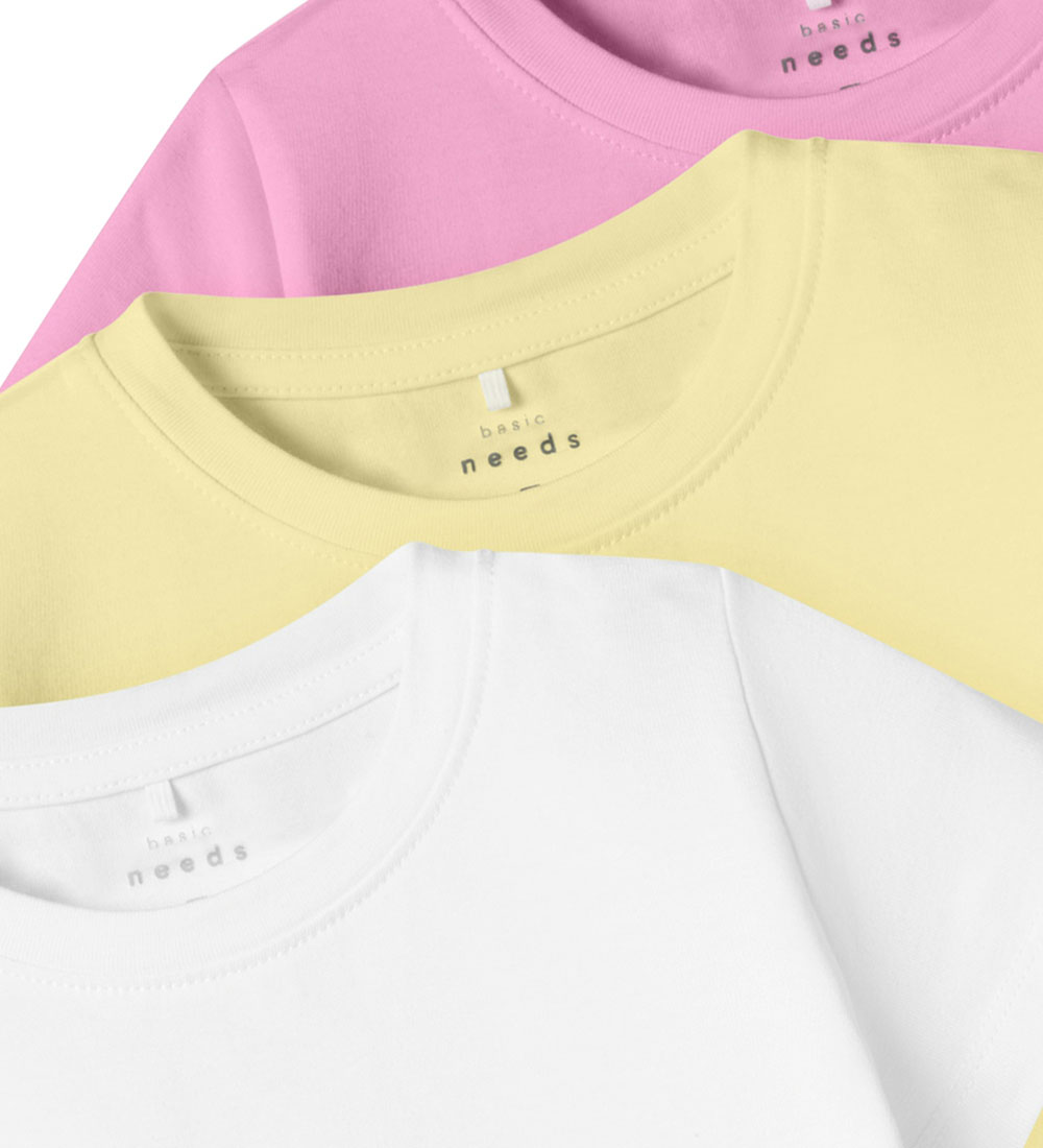 Name It Stuttermabolur - NmfVibbi - 3 Pakki - Pastel Yellow/Blei