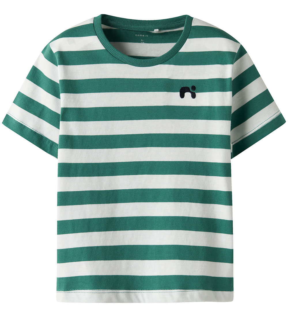 Name It T-shirt - NmmFridy - Deep Jungle w. Stripes