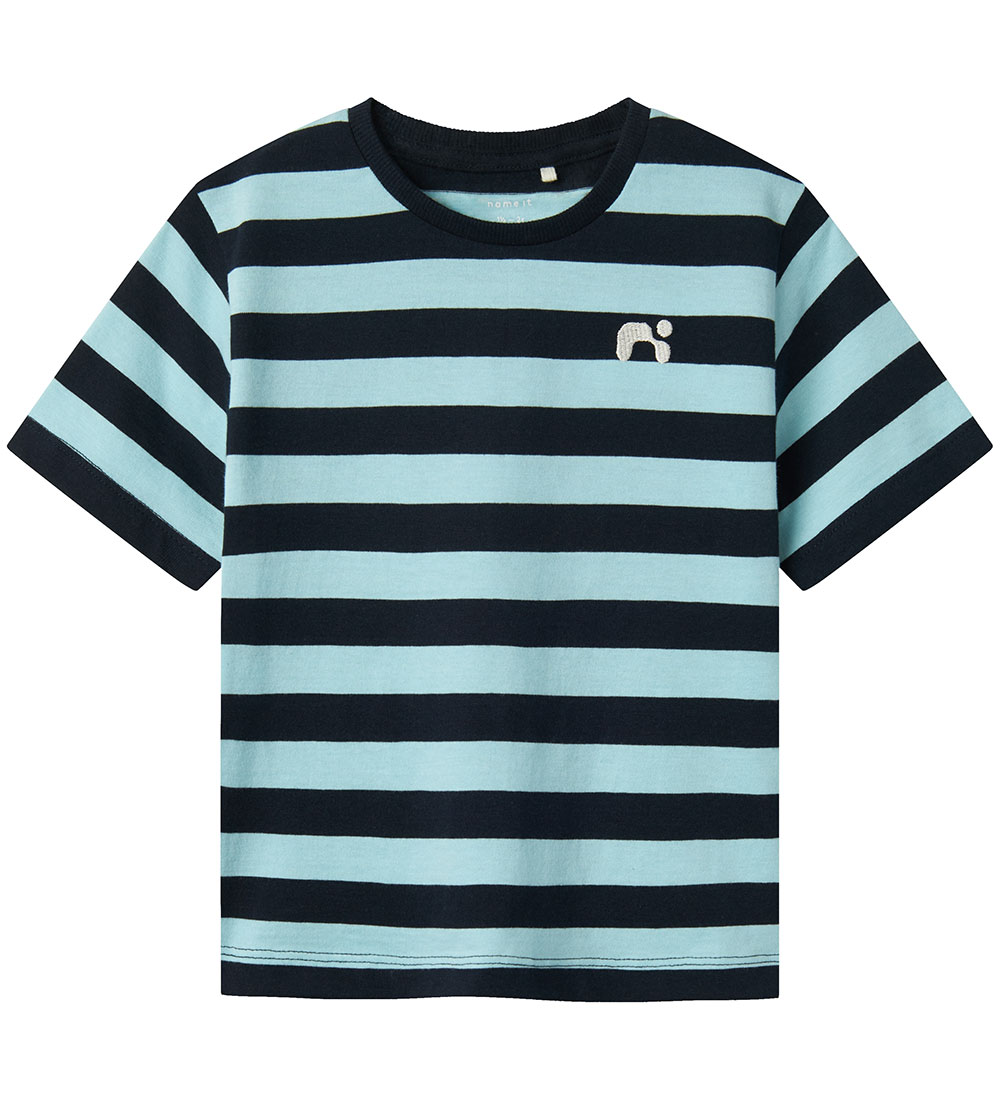 Name It T-shirt - NmmFridy - Aquatic w. Stripes
