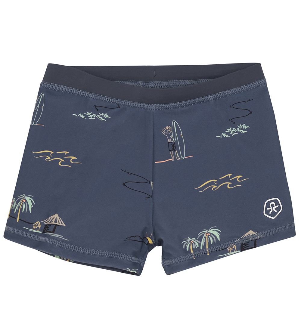 Color Kids Swim Trunks - AOP - Vintage Indigo