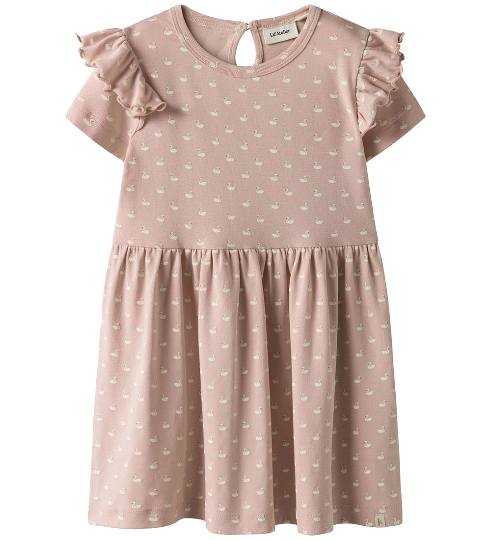 Lil' Atelier Klänning - NmfGayo - Peach Piska/svanar