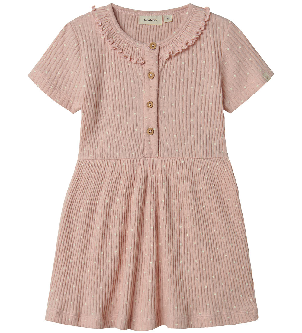 Lil' Atelier Kjóll - Rib - NmfFiducia - Peach Písk