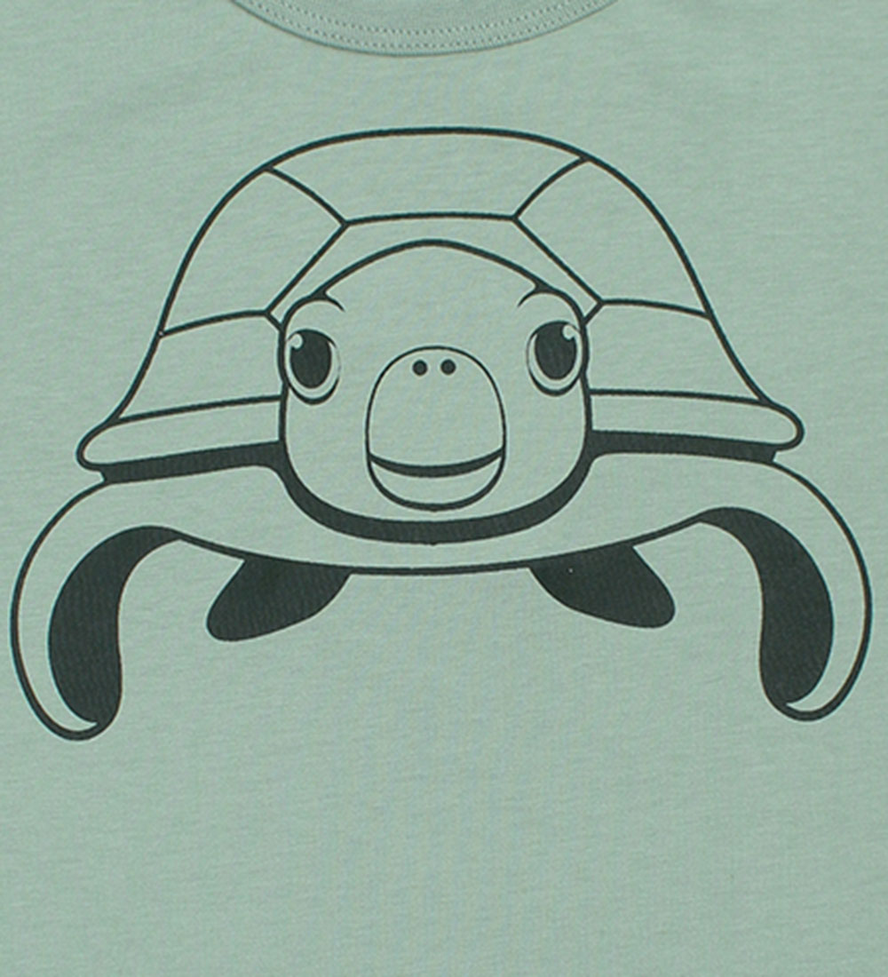 ANIMALS T-shirt - AnimalsHide - Herb Green Outline Sea Turtle