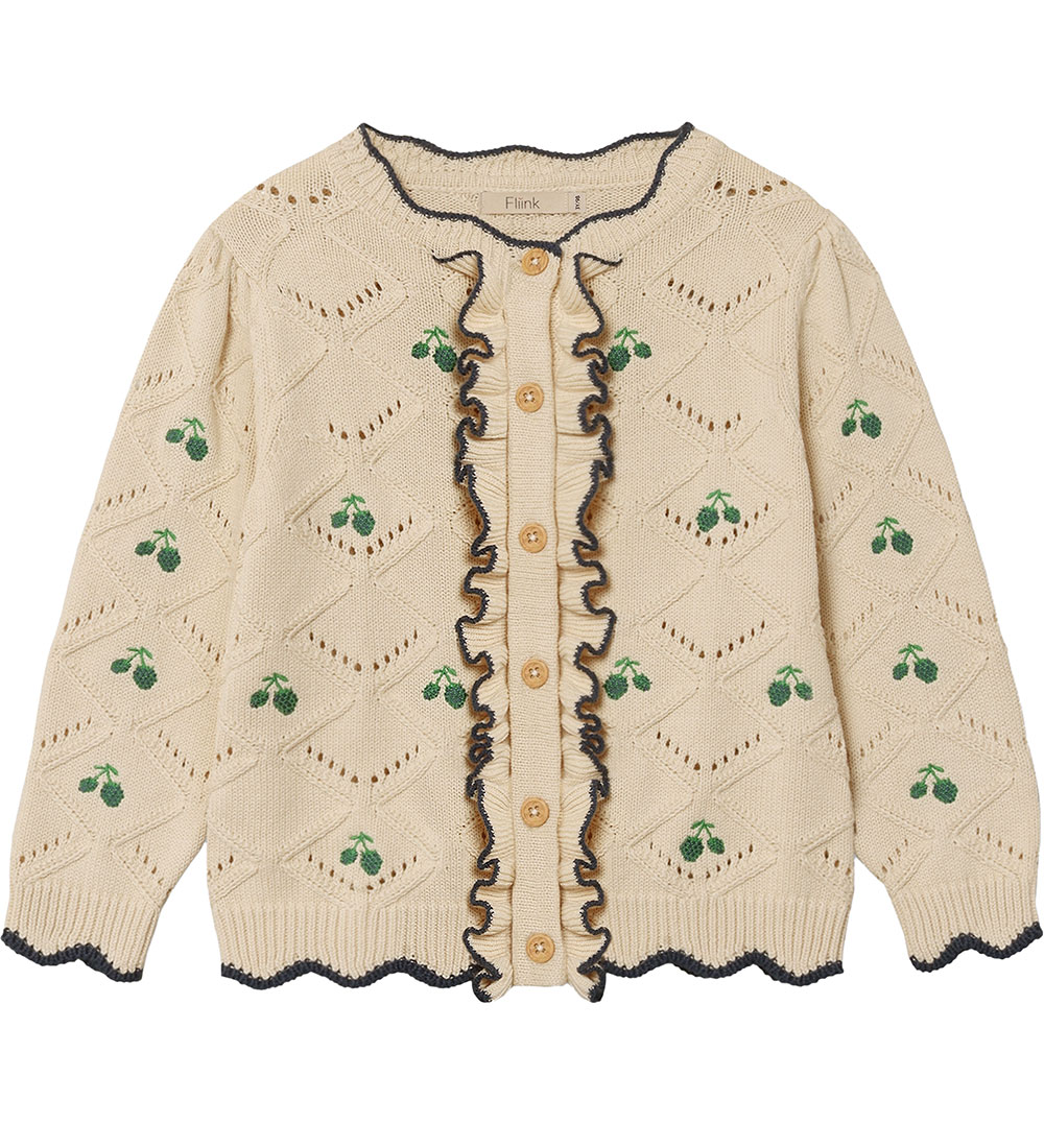 Fliink Cardigan - Knitted - Mela Ruffle - Sandshell