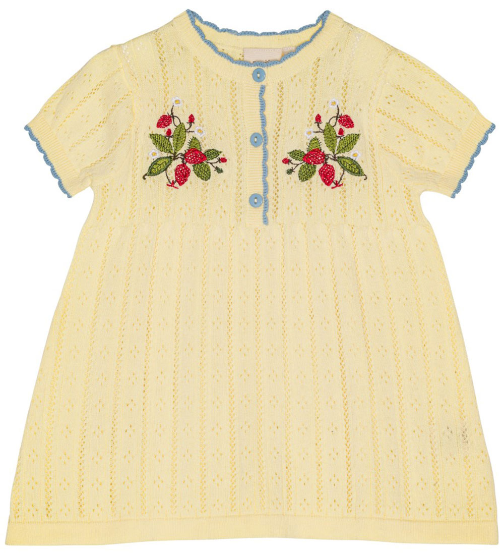 Flöss Dress - Knitted - Dream - Soft Yellow w. Pointelle