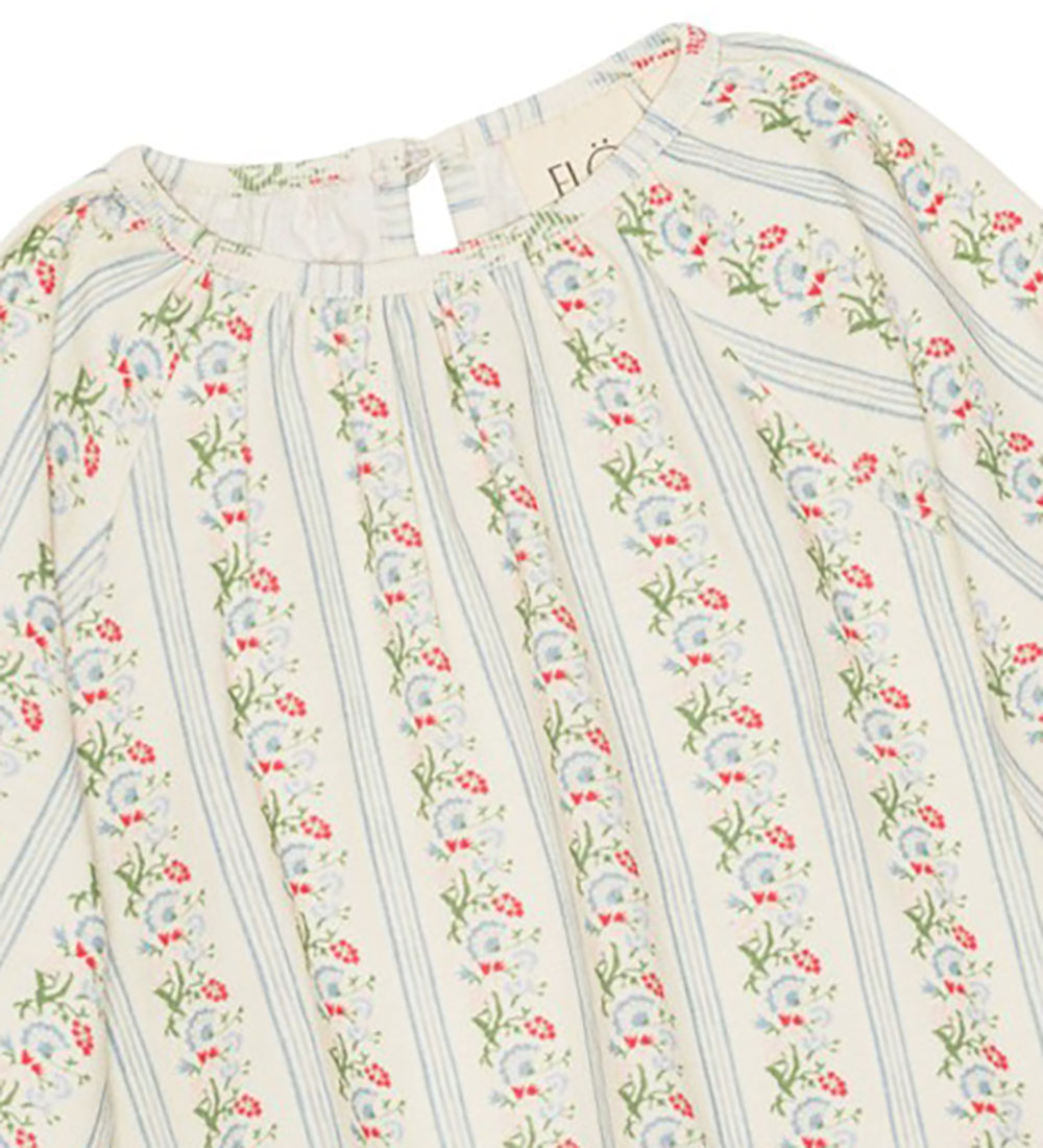 Flöss Bluse - Abigail - Soft White/Hell Blue