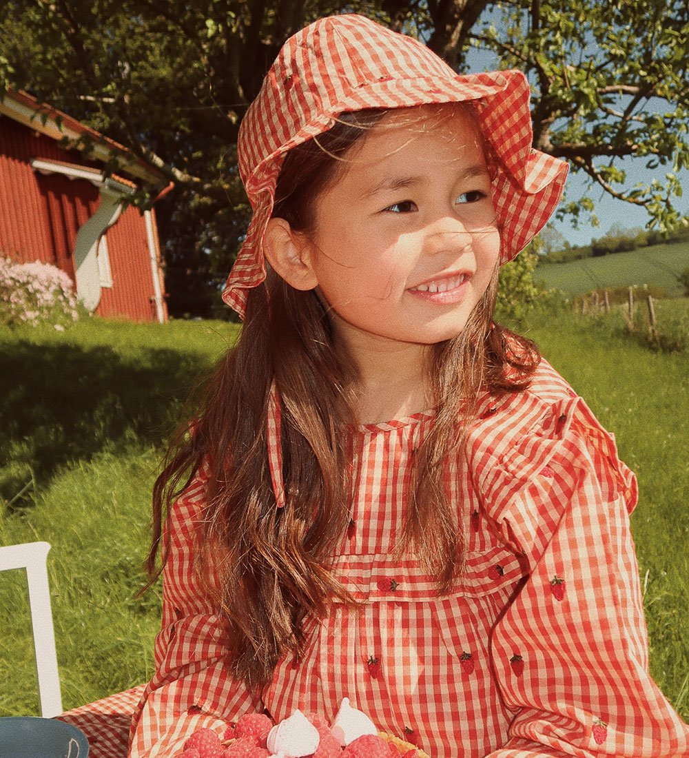 Flöss Sun Hat - Molly - Berry Gingham