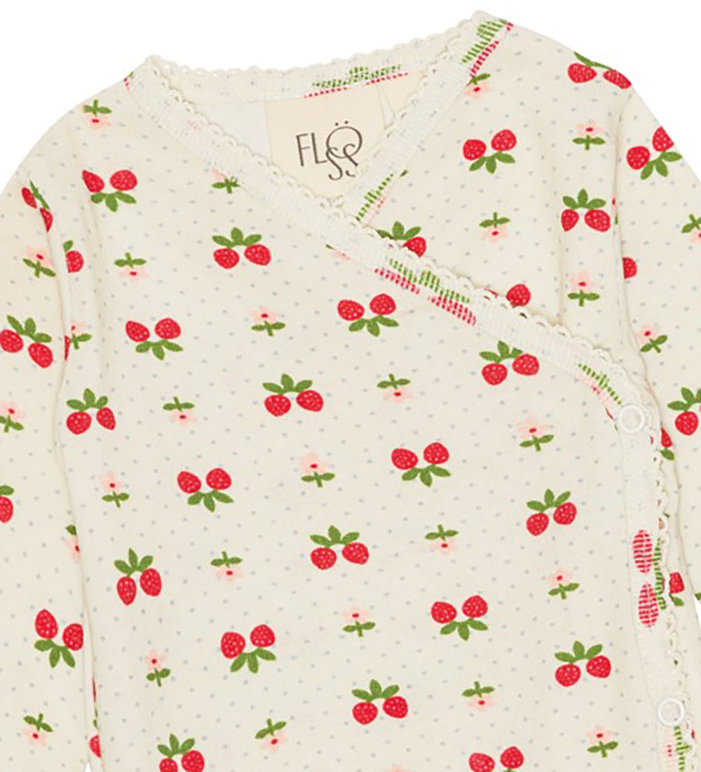 Flöss Wrap Bodysuit l/s - Sofia - Soft White Berry