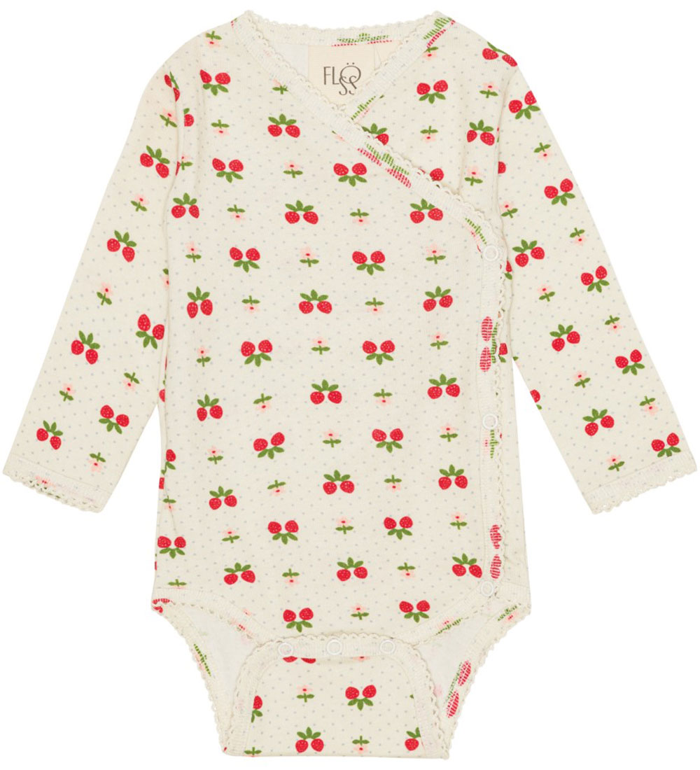 Flöss Wrap Bodysuit l/s - Sofia - Soft White Berry