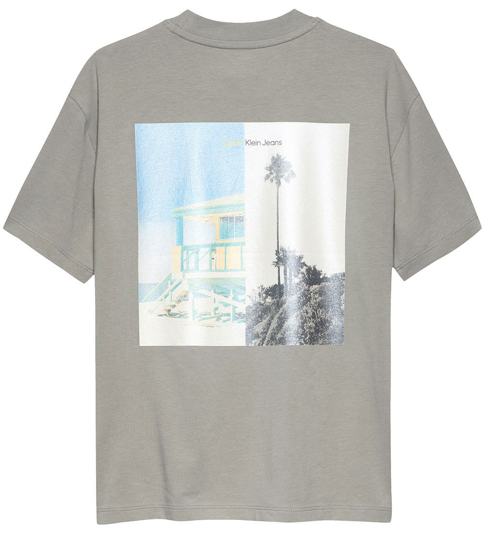 Calvin Klein T-skjorte - Miami Baksidetrykk - Laurel Oak Grey