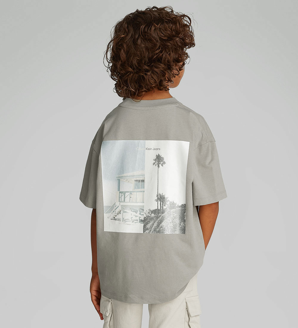 Calvin Klein T-skjorte - Miami Baksidetrykk - Laurel Oak Grey