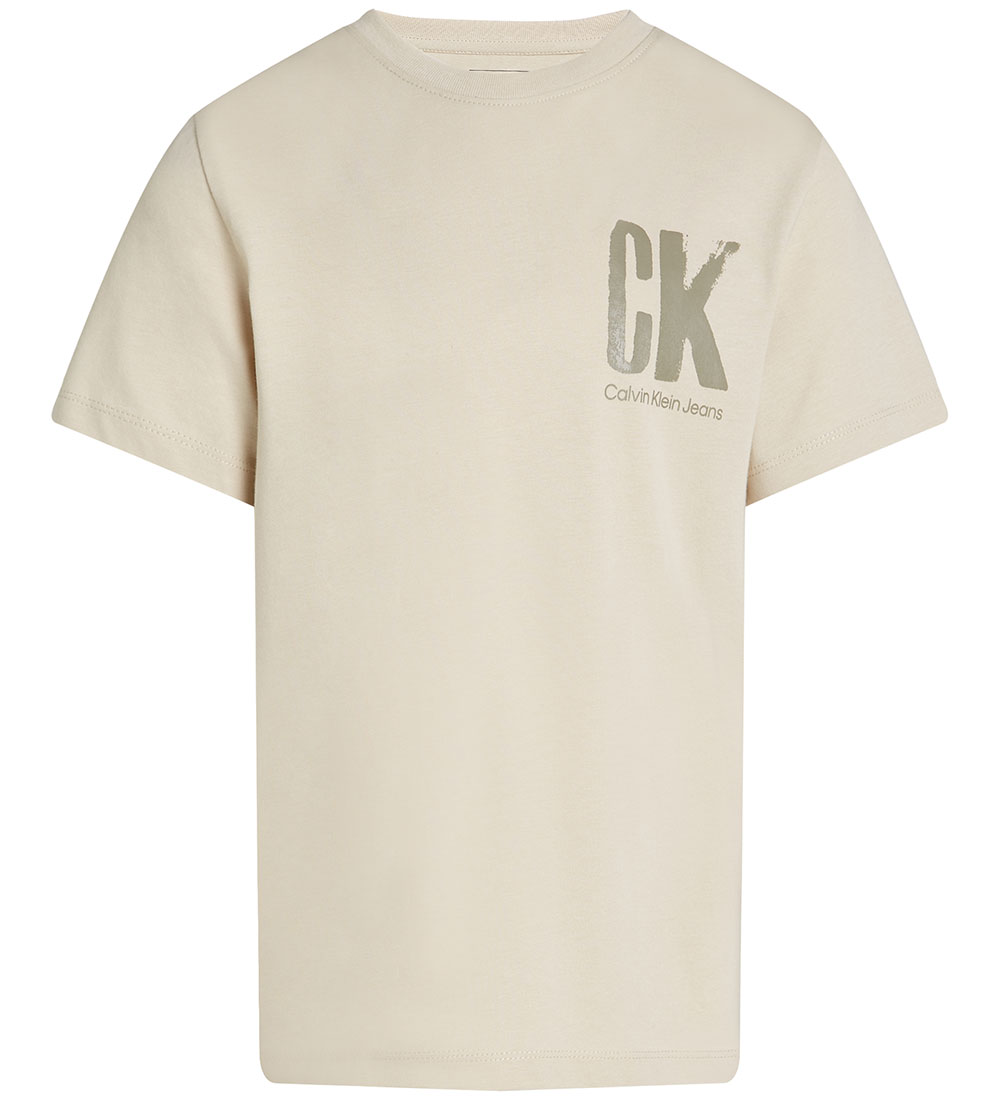 Calvin Klein T-shirt - Bröst Surf Grafik - Oyster Grey