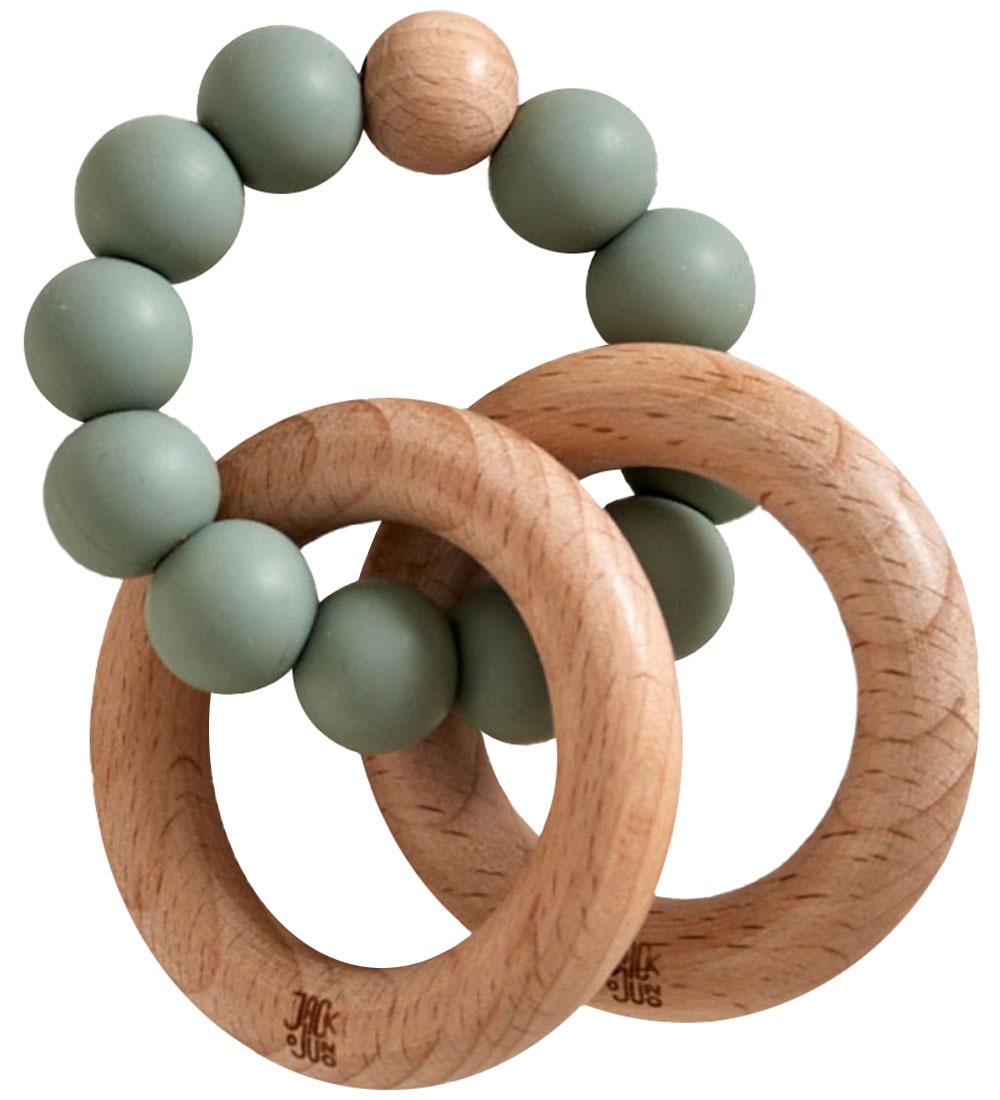 Jack o Juno Teether - Beech/Silicone - Bubble - Sage