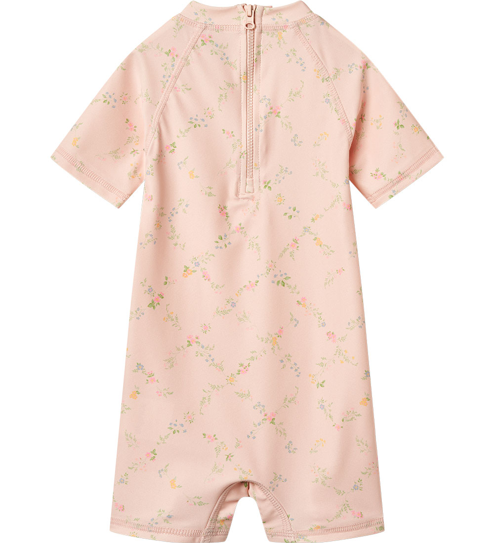 Wheat Coverall Swimsuit - UV40+ - Cas - Powder Checked Flowers