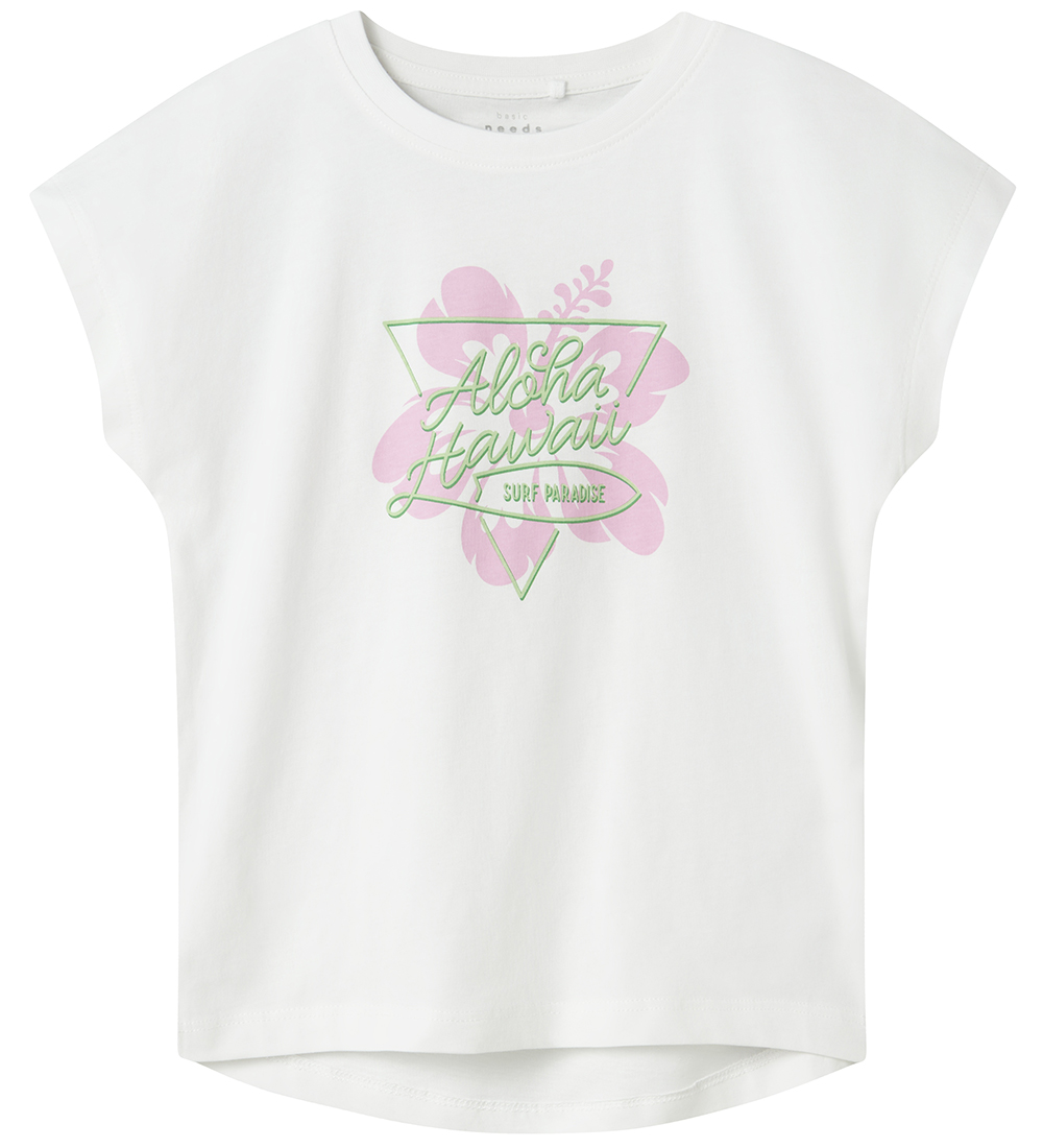 Name It T-shirt - NkfViolet - Bright White/Aloha