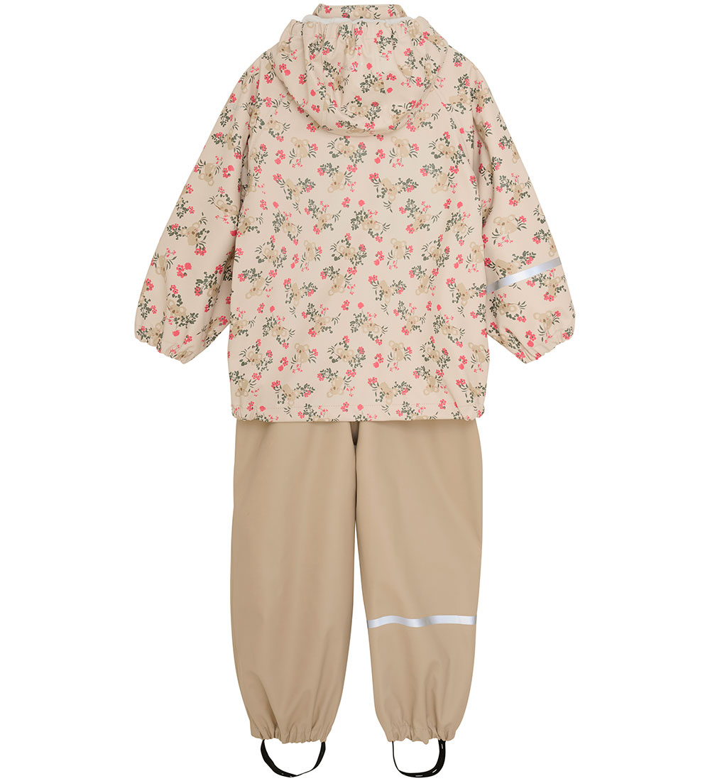 CeLaVi Rainwear w. Suspenders - PU - Perfectly Pale w. Print