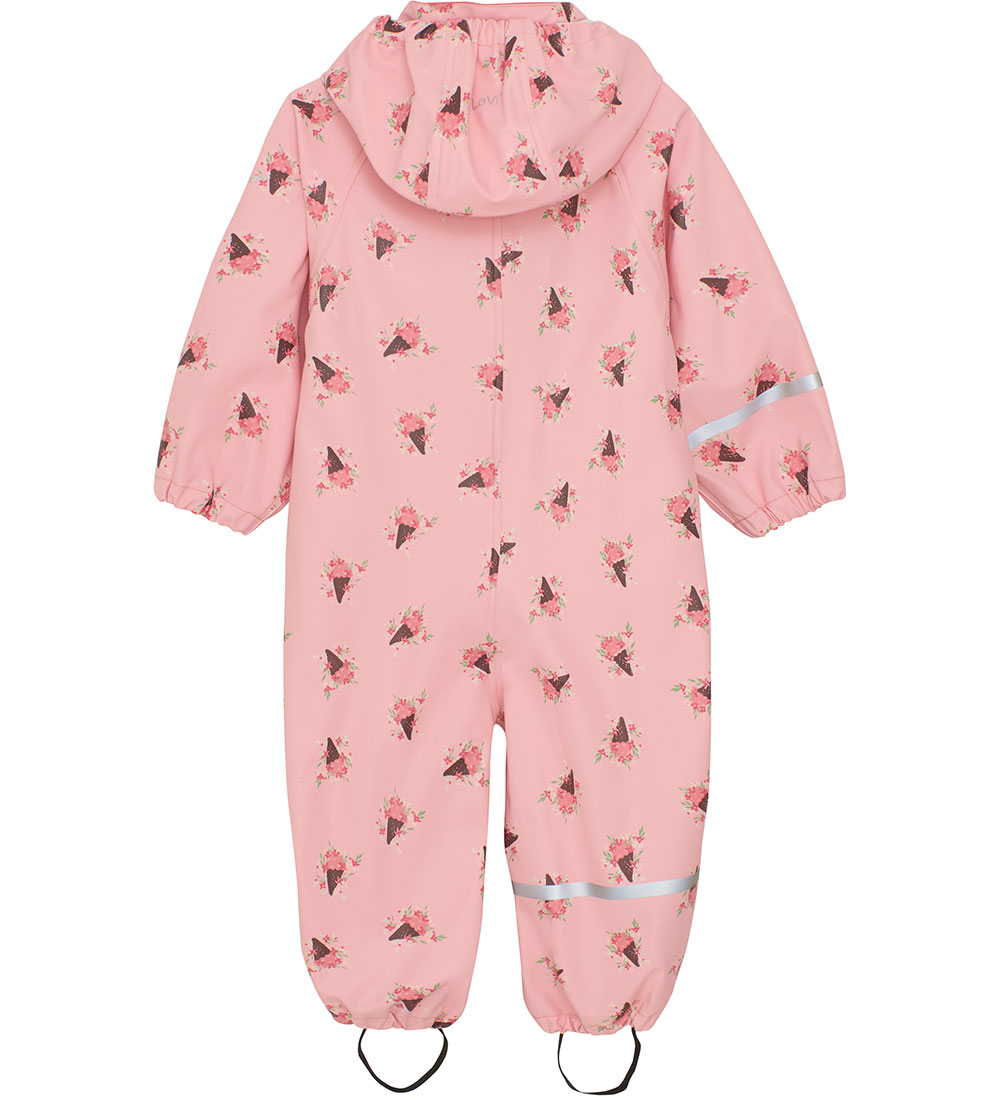 CeLaVi Rainsuit - PU - Peach Blossom w. Ice Cream Cones/Flowers