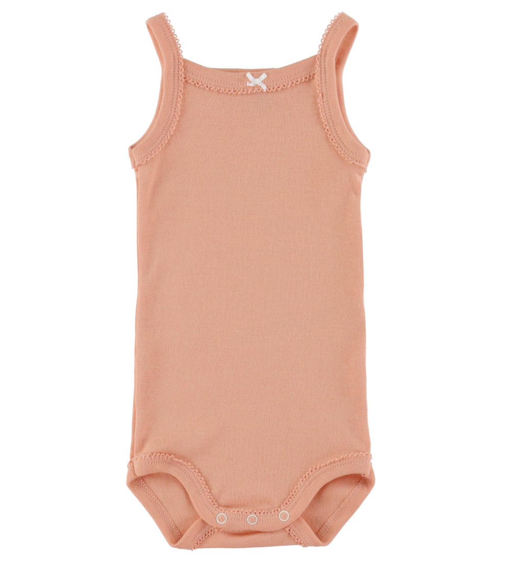 Petit Bateau Bodys ohne Ärmel - 3er-Pack - Weiß/Orange