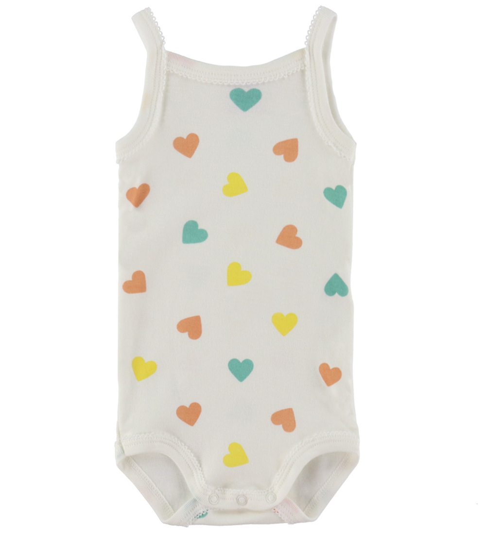 Petit Bateau Bodys ohne Ärmel - 3er-Pack - Weiß/Orange