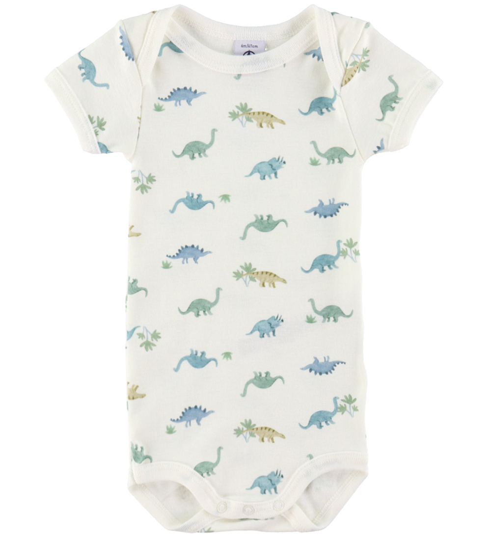 Petit Bateau Romper s/s - 3-pack - Wit/Blauw/Beige