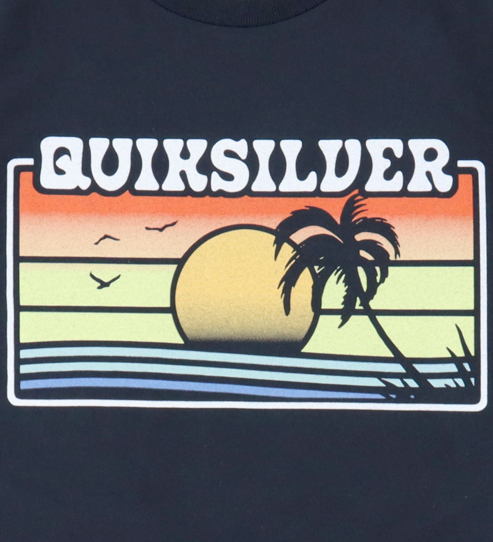 Quiksilver T-shirt - EV Sun Faded - Black w. Print