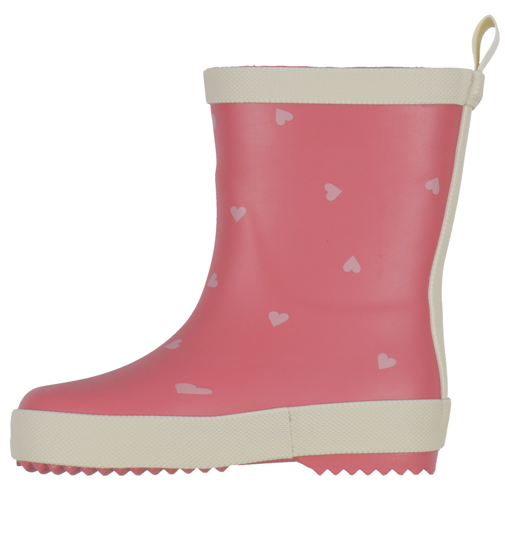 Pom Pom Rubber Boots - Heart AOP