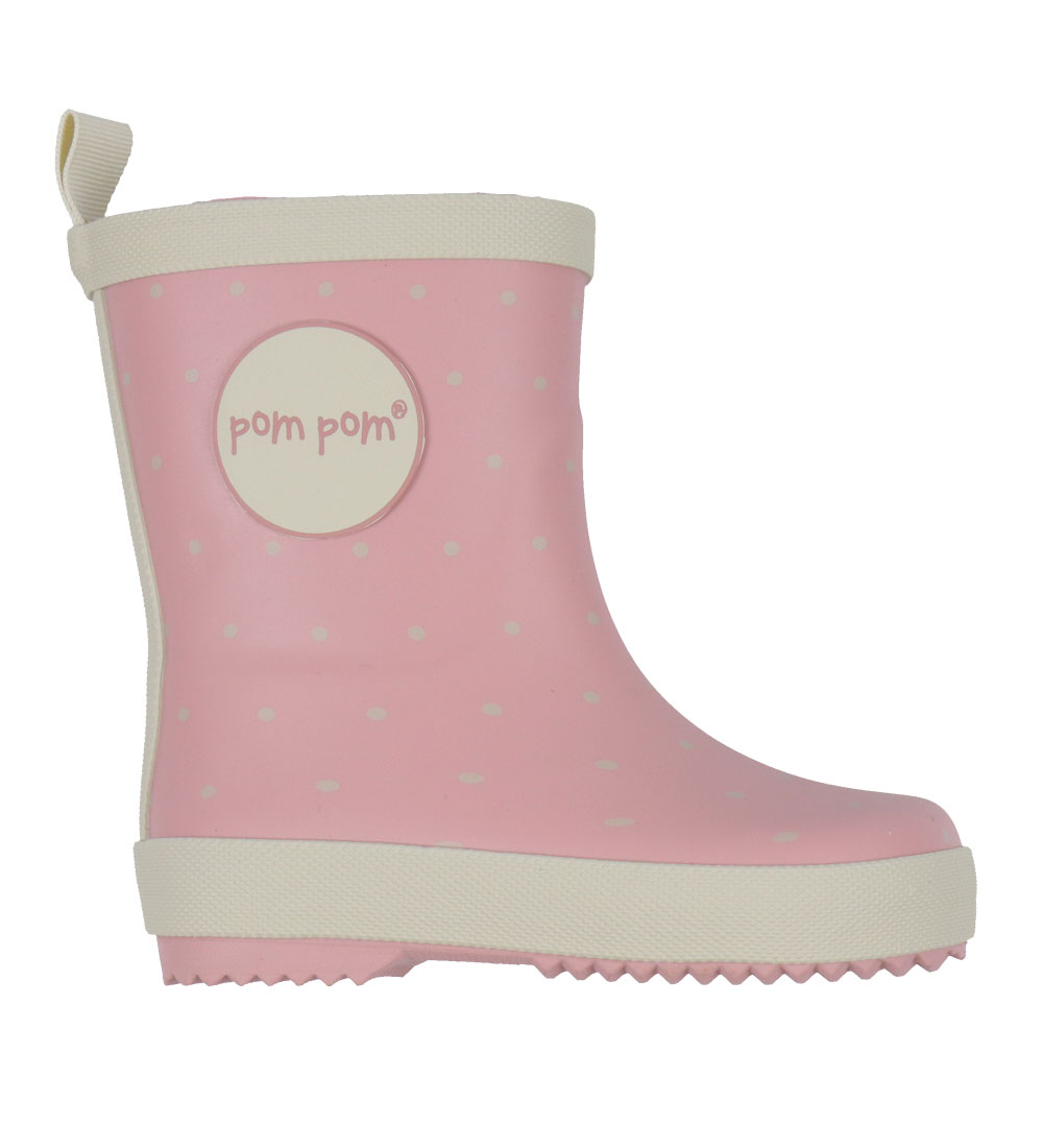 Pom Pom Gummistiefel - Rose mit Dot