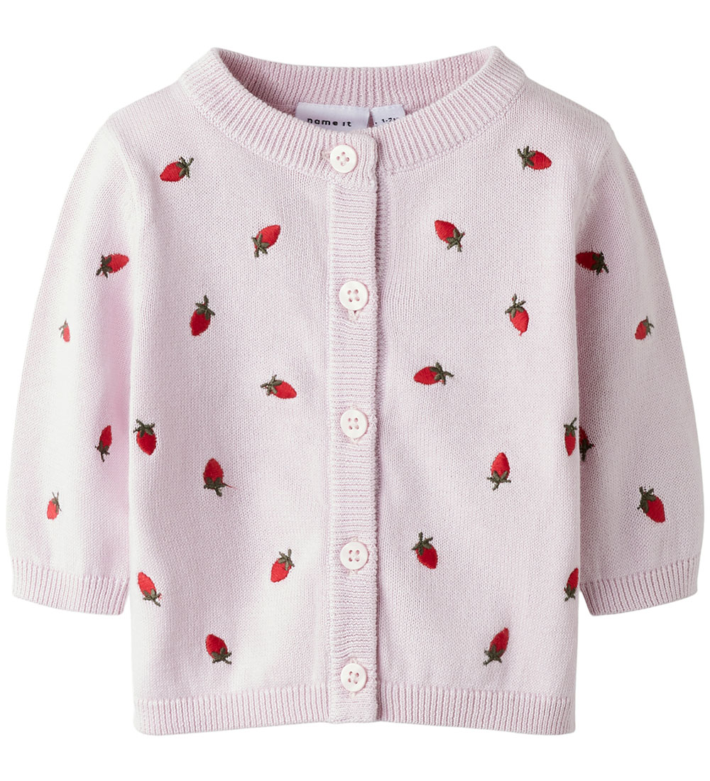 Name It Cardigan - Knitted - NbfDetrille w. Strawberry