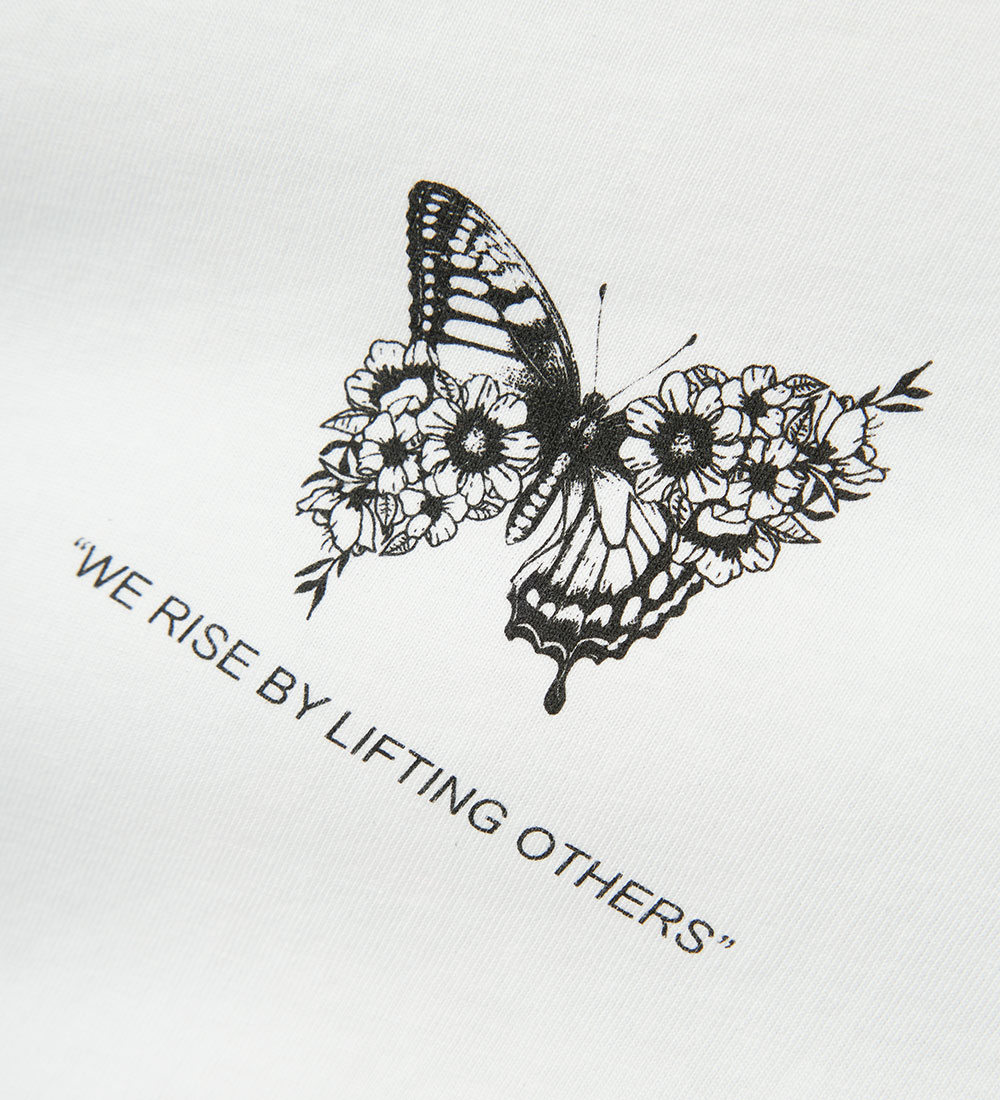 Name It T-shirt - NkfDane - Bright White w. Butterfly