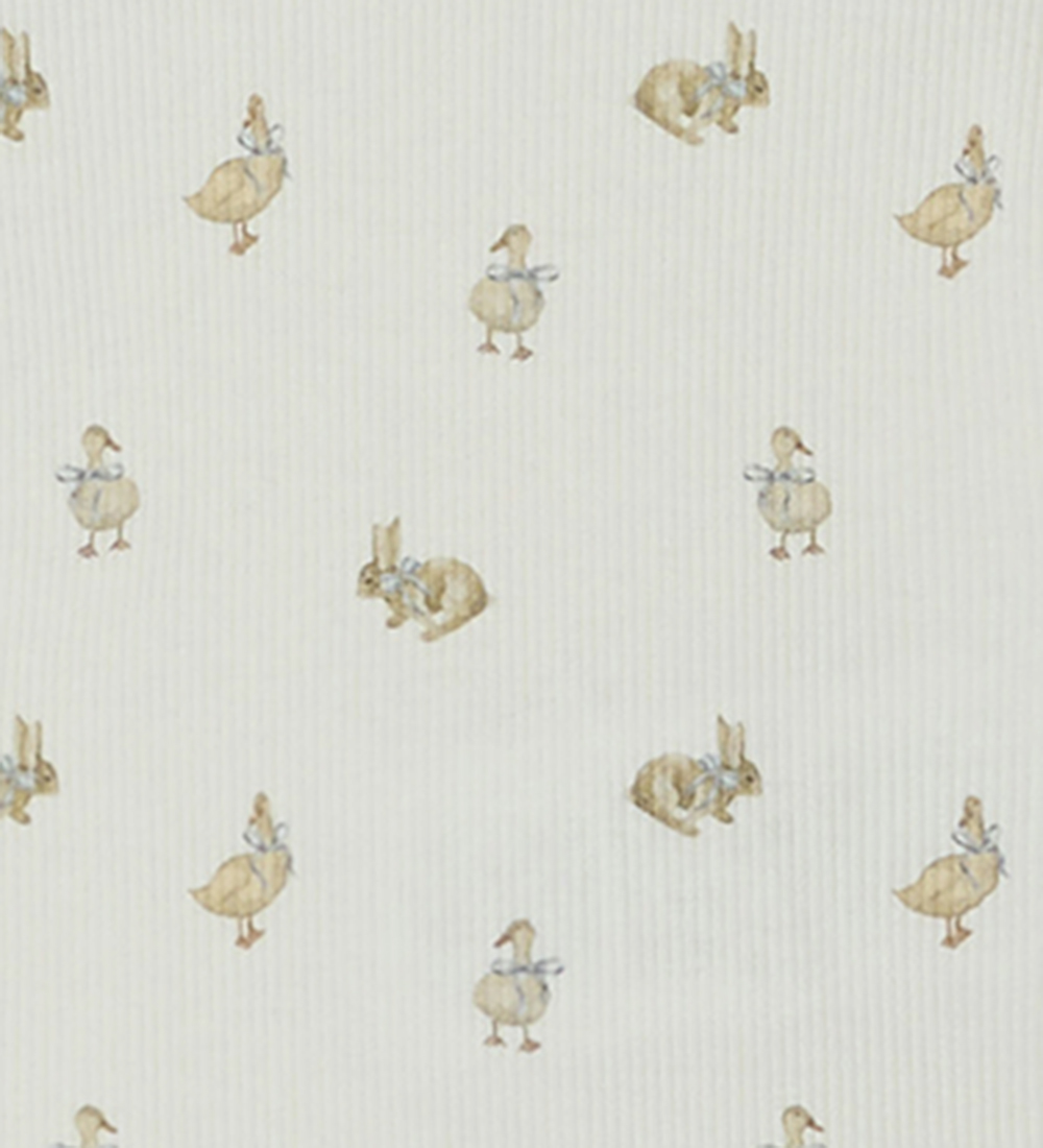Lil' Atelier Leggings - Rib - NbnLavo - AOP - Coconut Milch