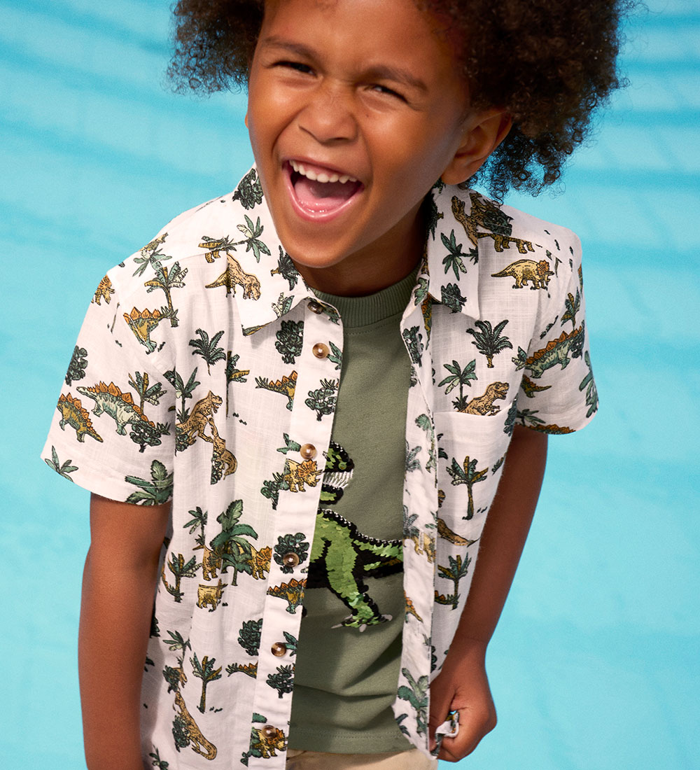 Minymo T-shirt - Sea Spray - w. Dinosaur