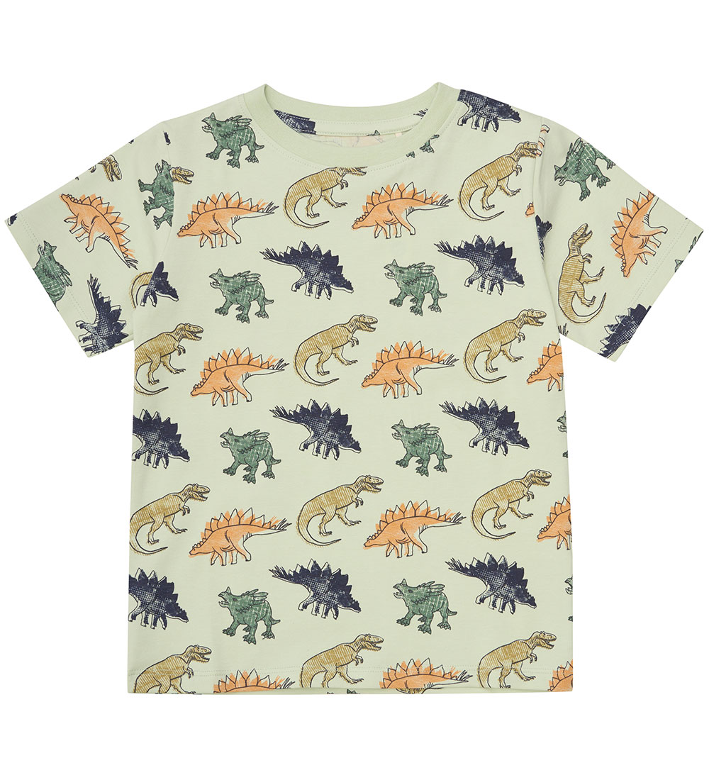 Minymo Shorts Set - T-shirt/Shorts - Sea Spray w. Dinosaurs