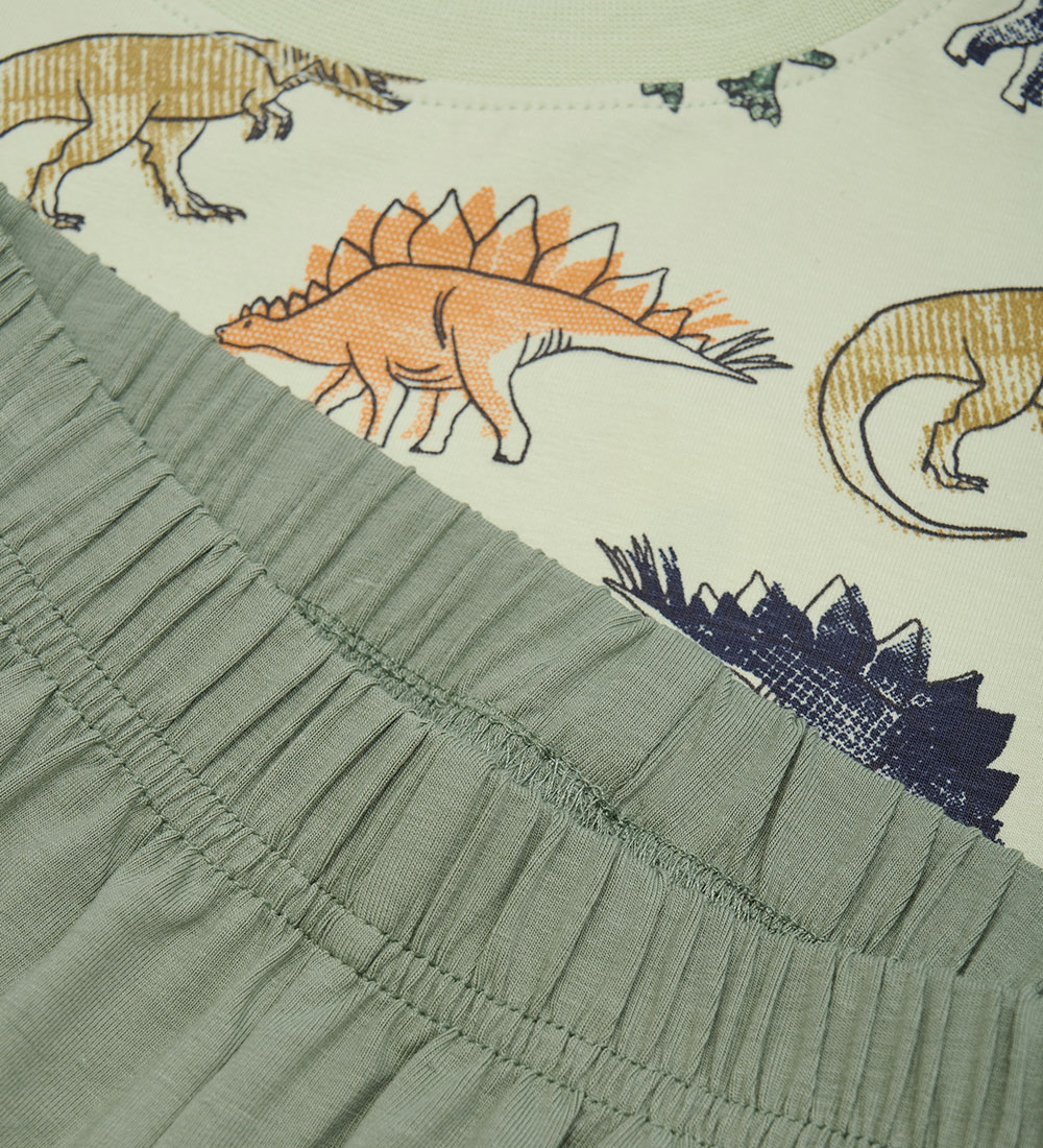 Minymo Shorts Set - T-shirt/Shorts - Sea Spray w. Dinosaurs