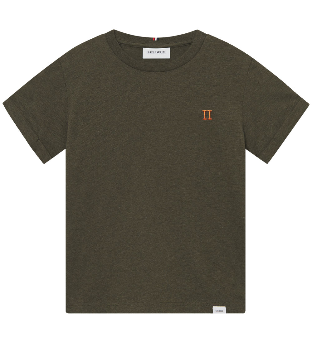 Les Deux T-shirt - Nørregaard - Forest Green/Orange