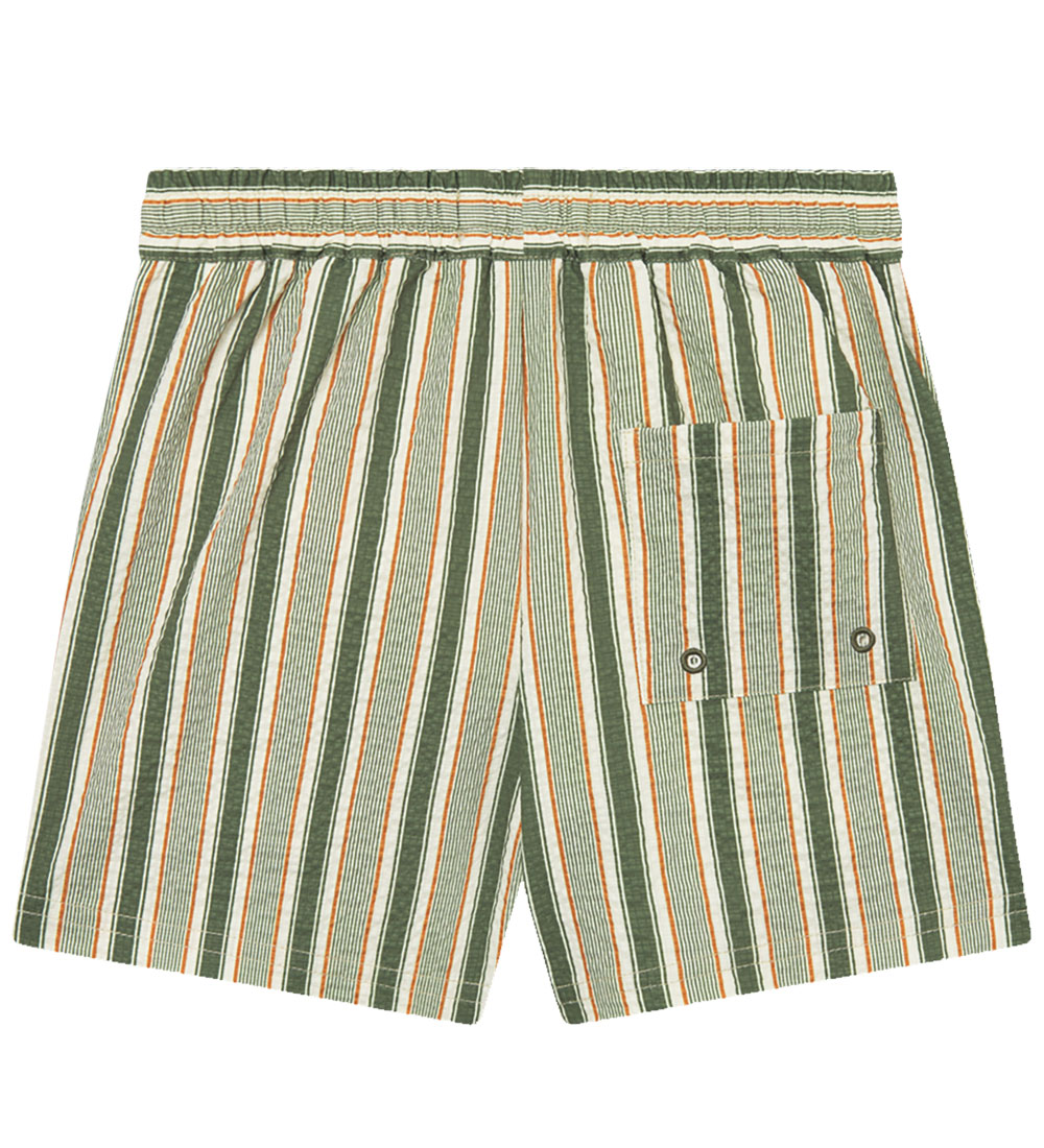 Les Deux Badeshorts - Stan Stripe - Schnittlauch Green/Thai Curr