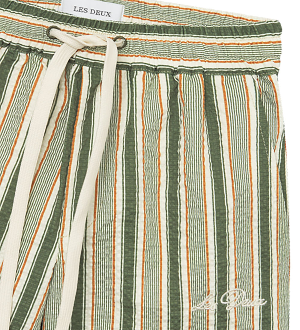 Les Deux Badeshorts - Stan Stripe - Schnittlauch Green/Thai Curr