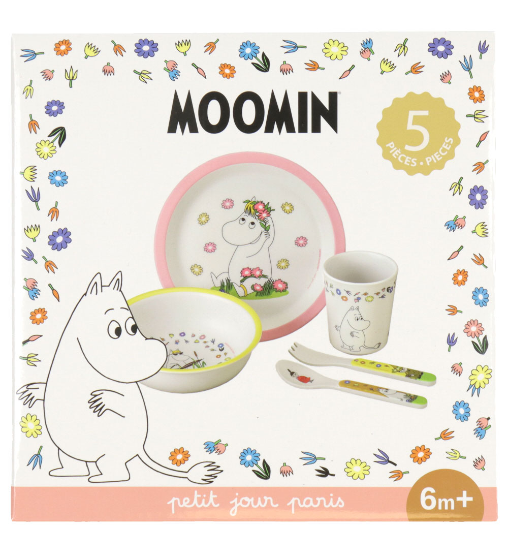 Petit Jour Paris Dinner Set - 5 Parts - Melamine - MOOMIN Pink