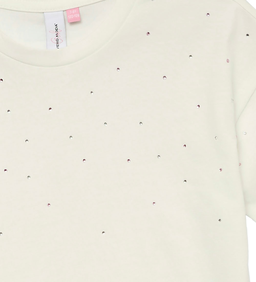 Vero Moda Girl T-paita - VmSparkly - Tuhkimo/Rhinestones