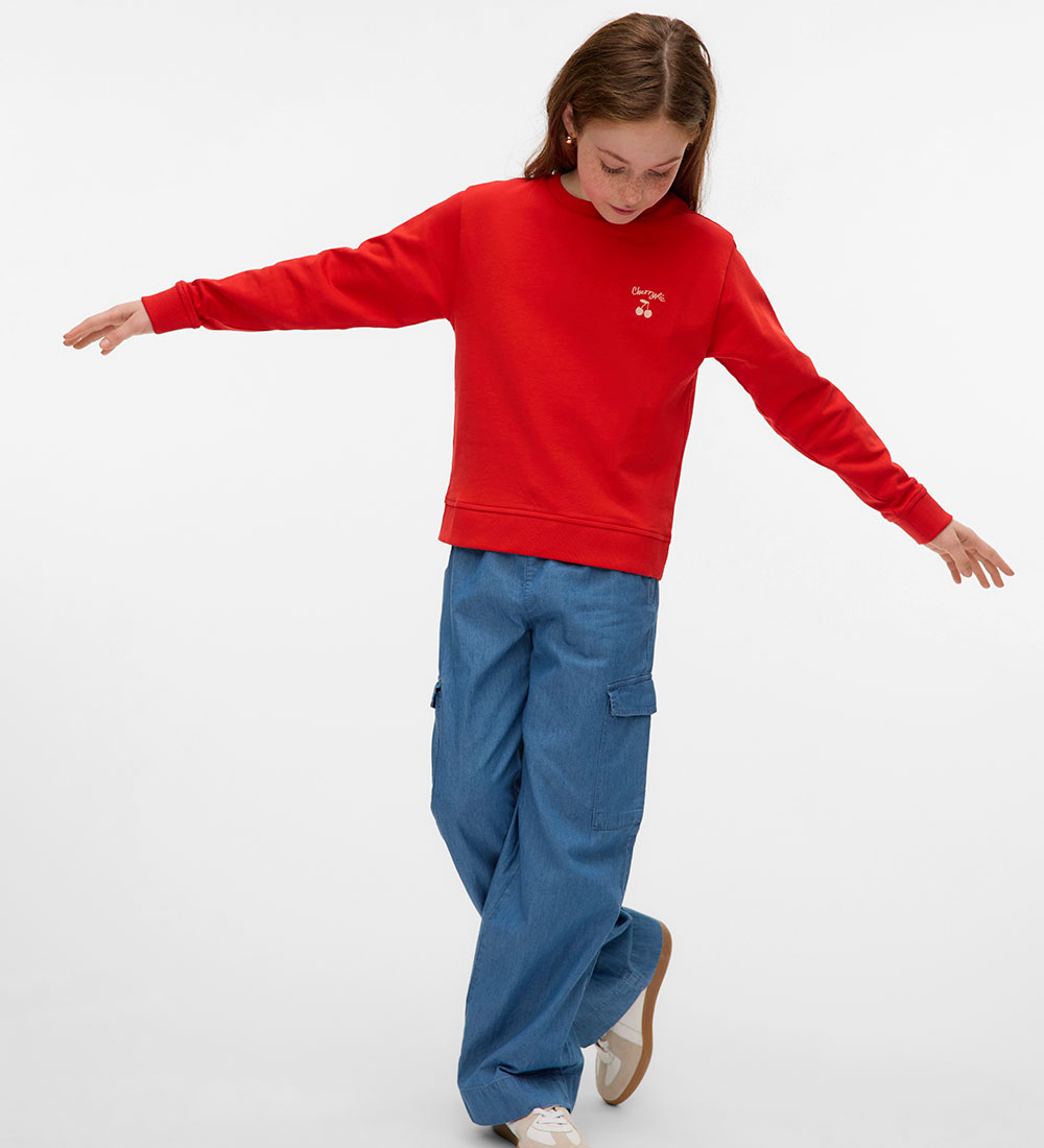Vero Moda Girl Sweatshirts - VmBrenda - Fiery Red/Cherryfic