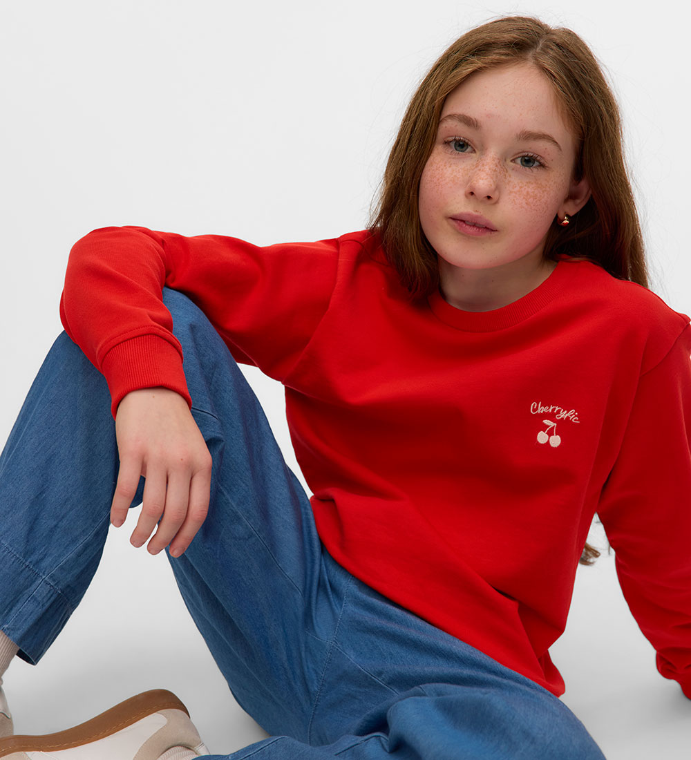 Vero Moda Girl Sweatshirts - VmBrenda - Fiery Red/Cherryfic
