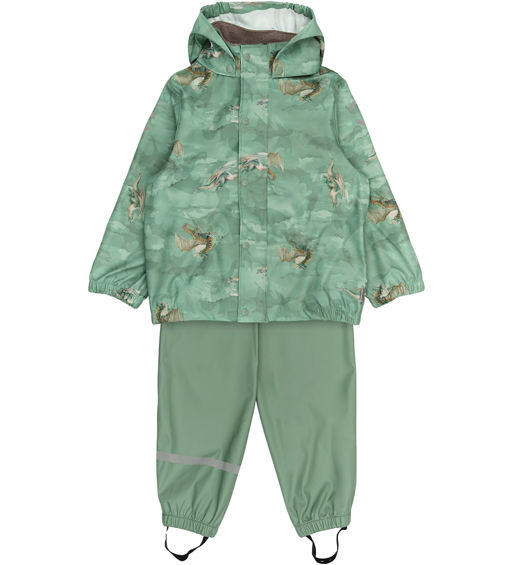 Mikk-Line Regenkleidung m. Träger - PU - Green Bay m. Drachen