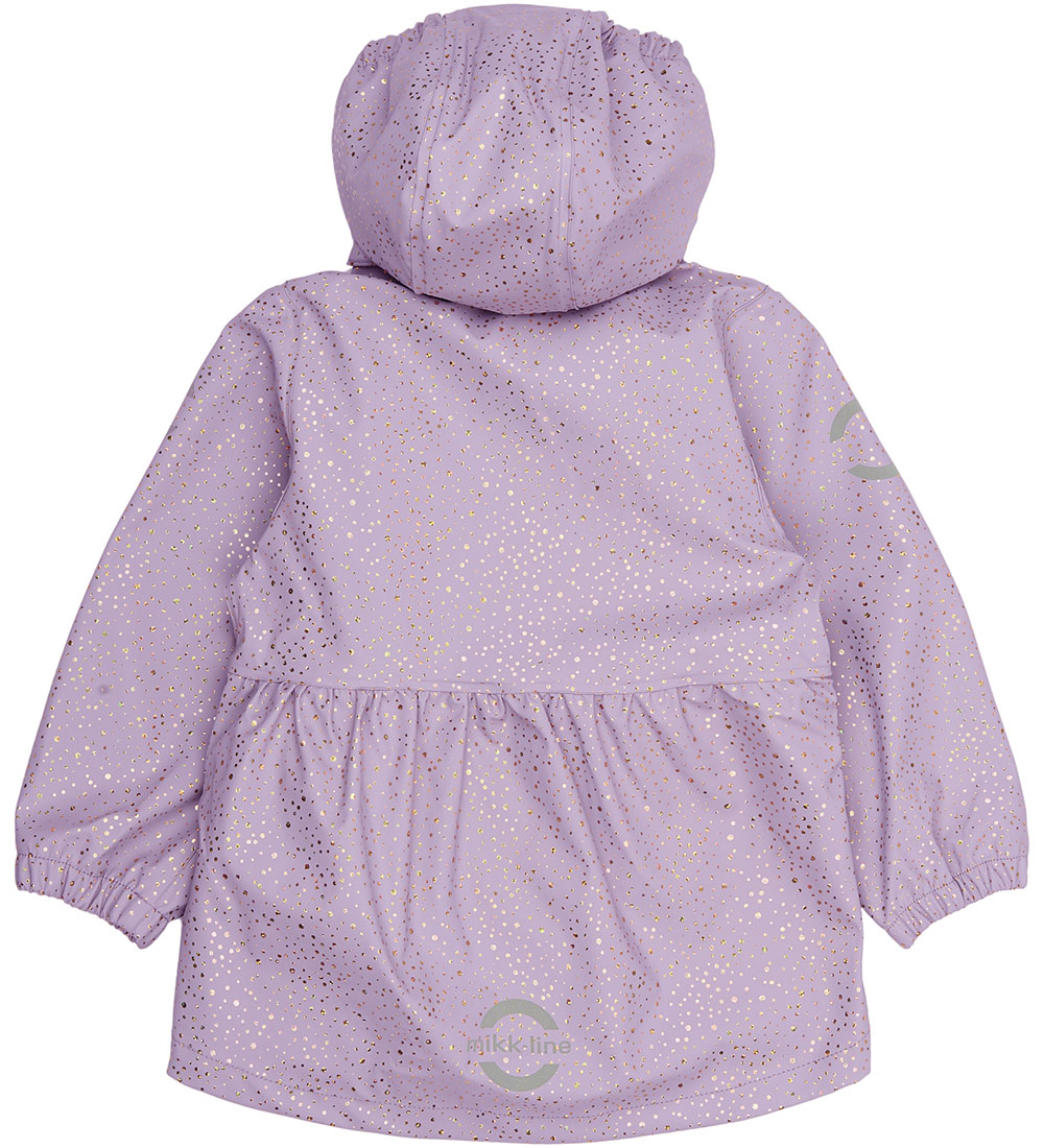 Mikk-Line Regntøy m. Seler - PU - Lavender Aura m. Gull Prikker