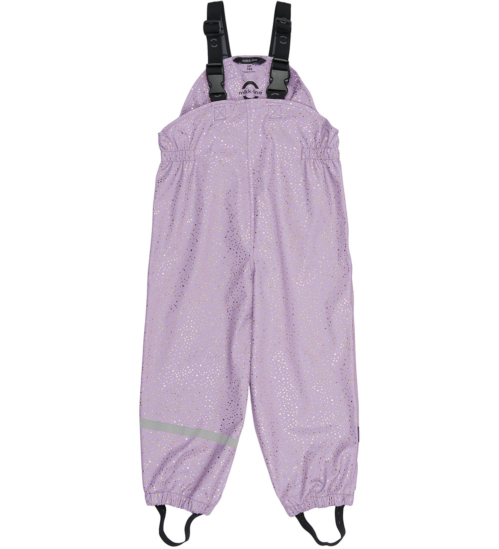 Mikk-Line Regntøy m. Seler - PU - Lavender Aura m. Gull Prikker
