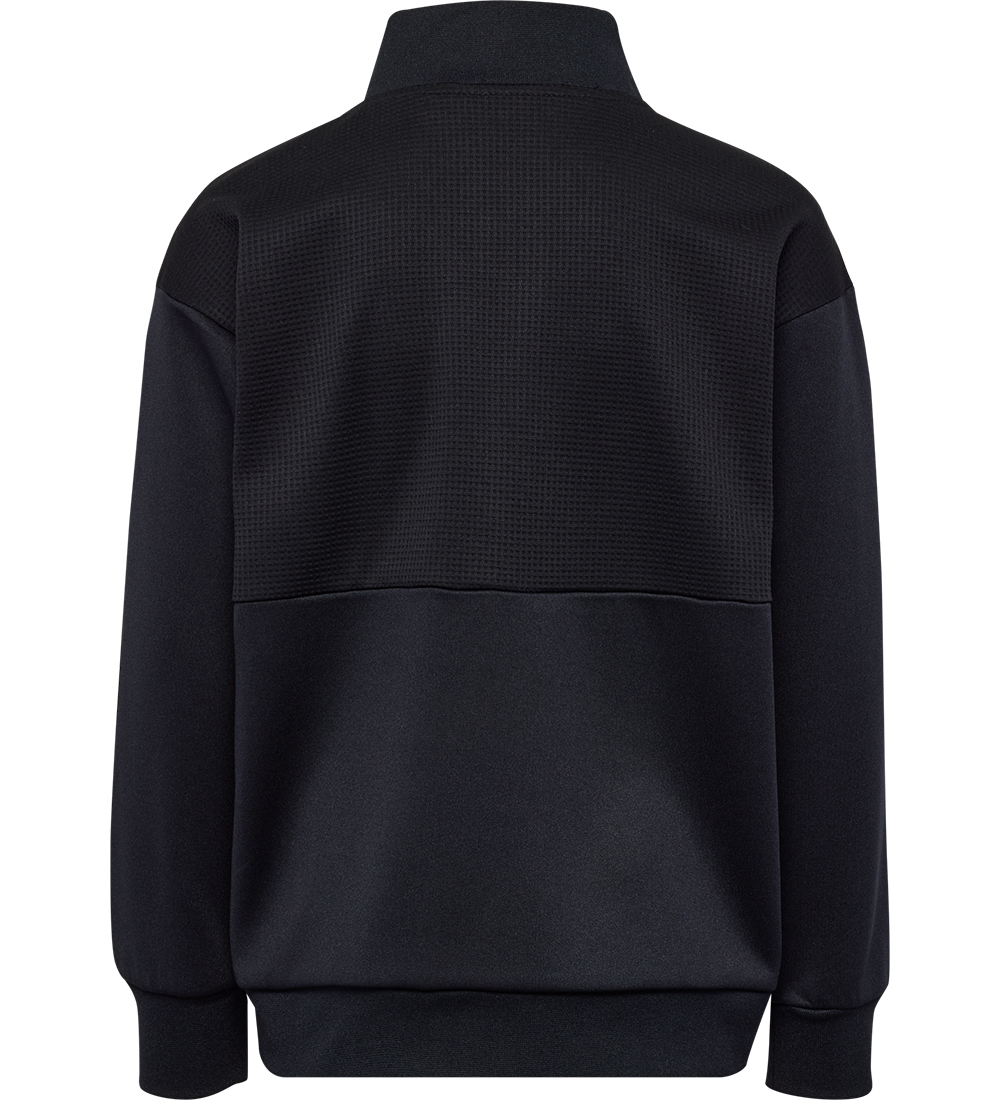 Hummel Cardigan - Waffle Fabric - hmlOdin Zip - Black/Asphalt