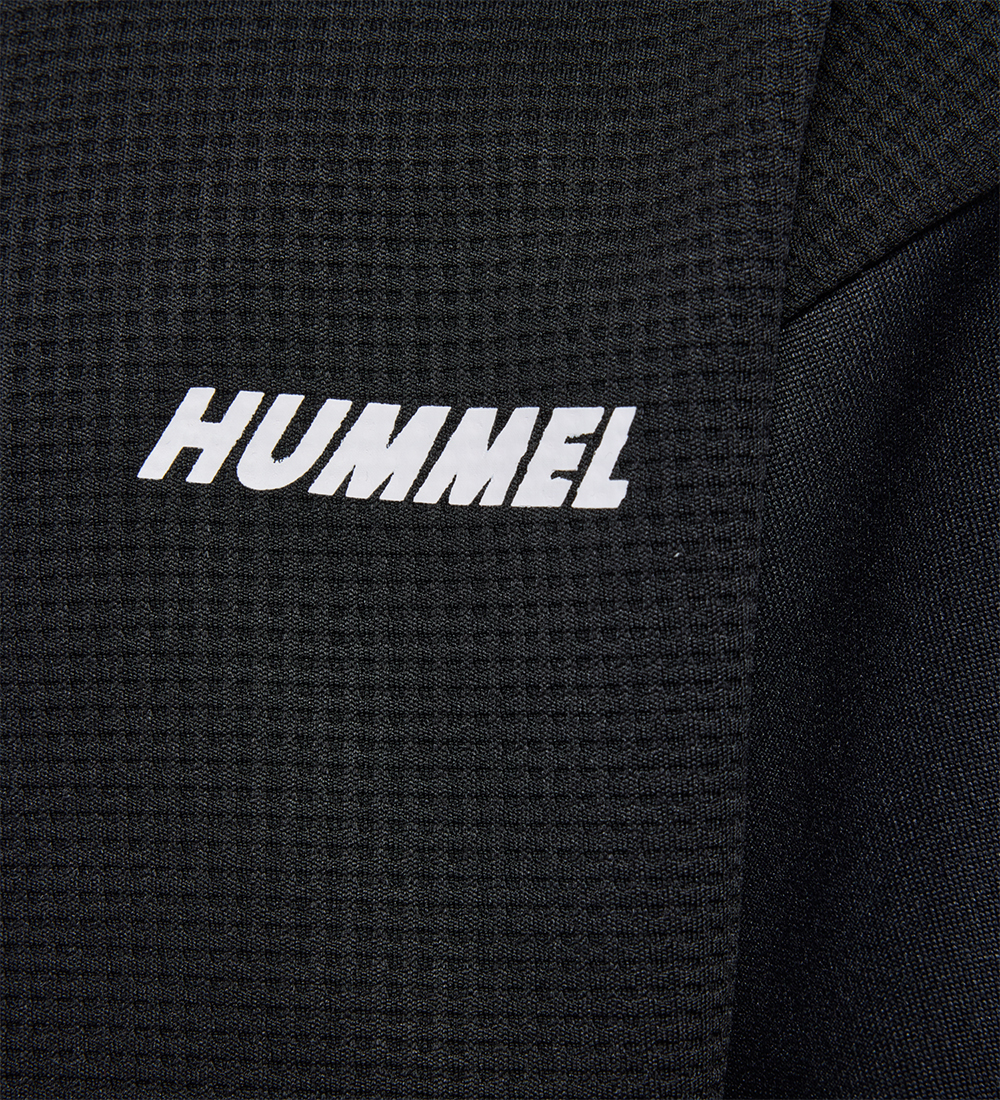 Hummel Cardigan - Waffle Fabric - hmlOdin Zip - Black/Asphalt