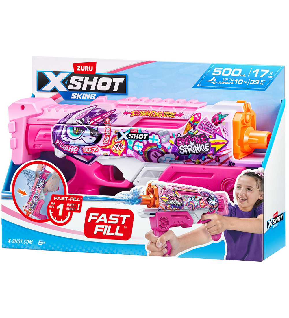 X-Shot Water Gun - Skins Hyperload Fast-Fill - 500 mL - Unicorn